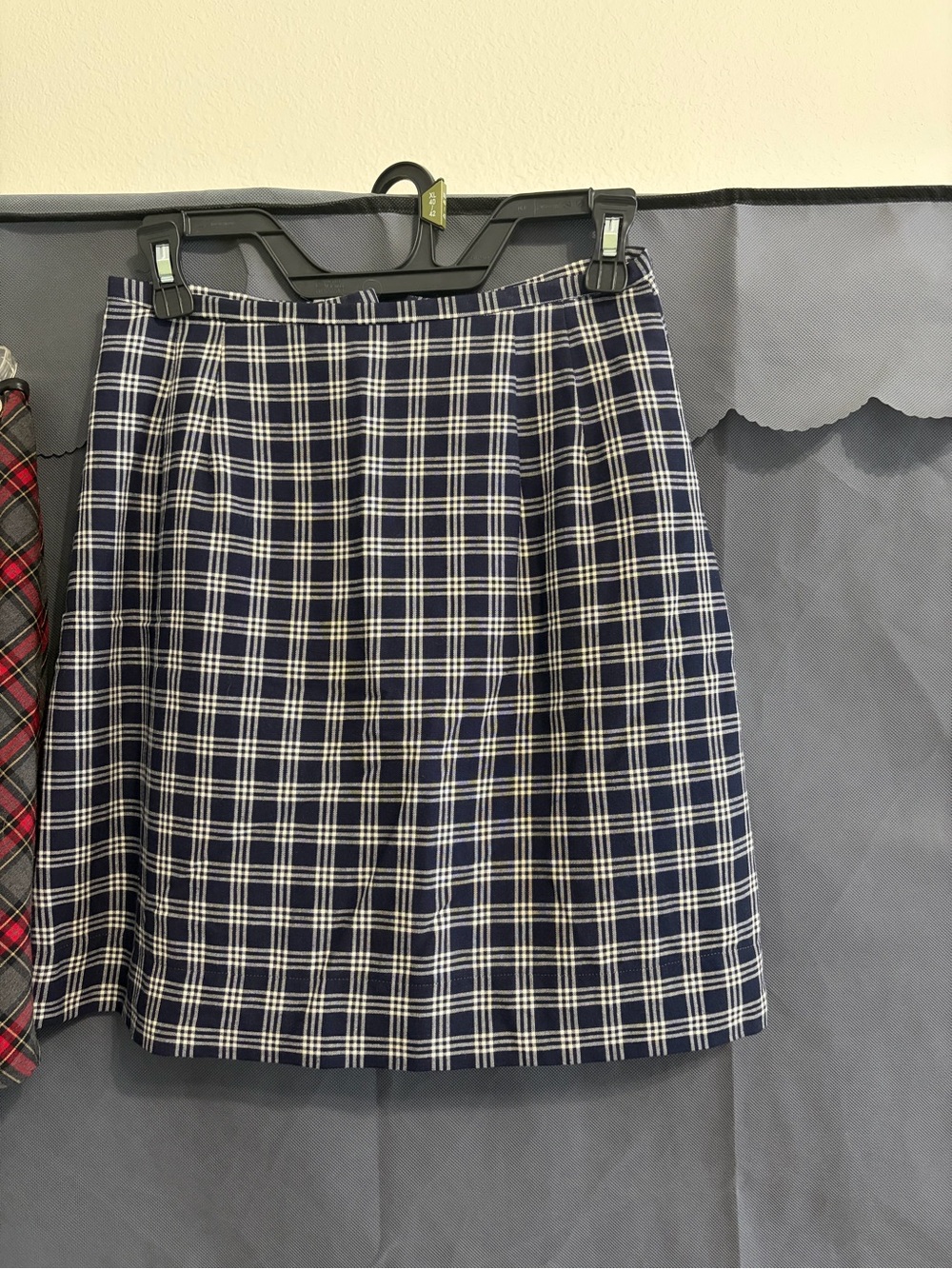 Navy Plaid Mini Skirt - Unbranded